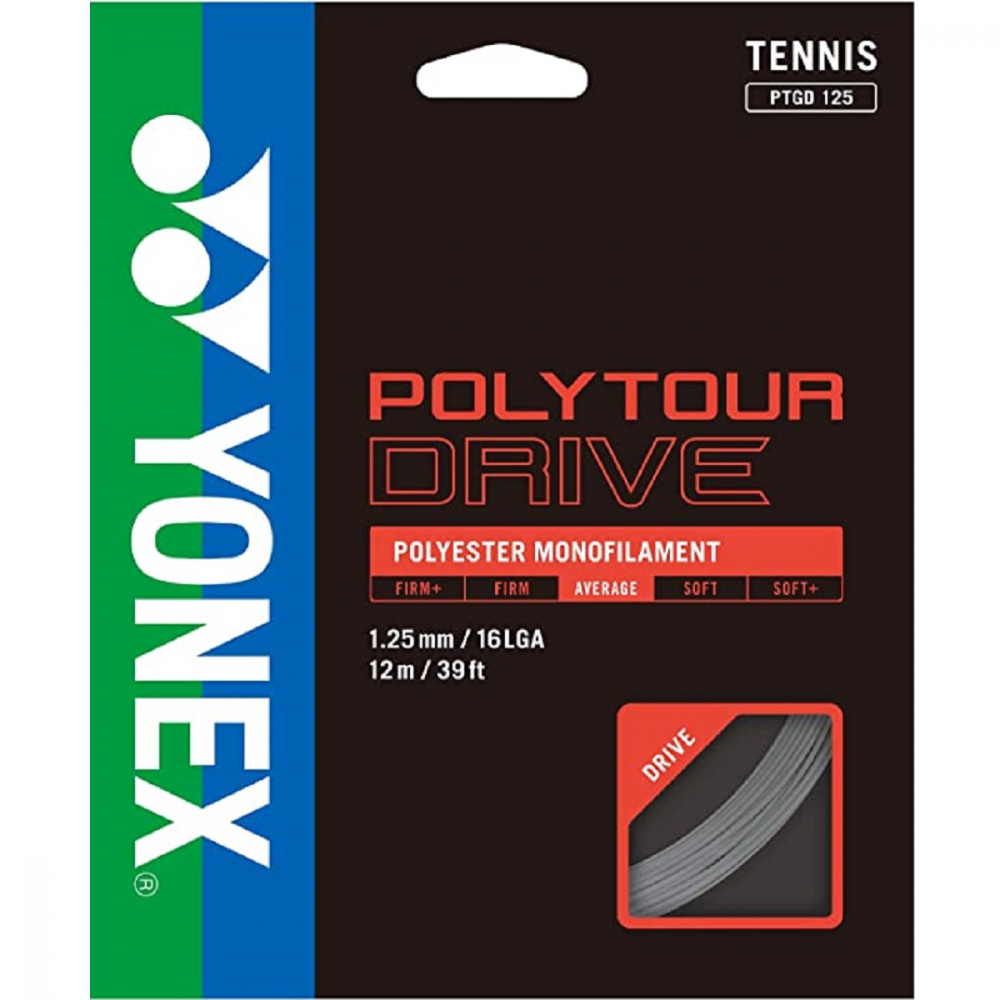 PTGD125 Yonex POYTOUR  Drive 16L Tennis String (Set) - Silver