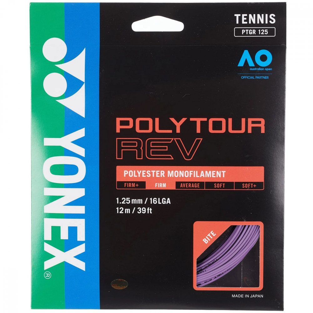PTGRV125 Yonex POYTOUR  Rev 16L Tennis String (Set) - Purple