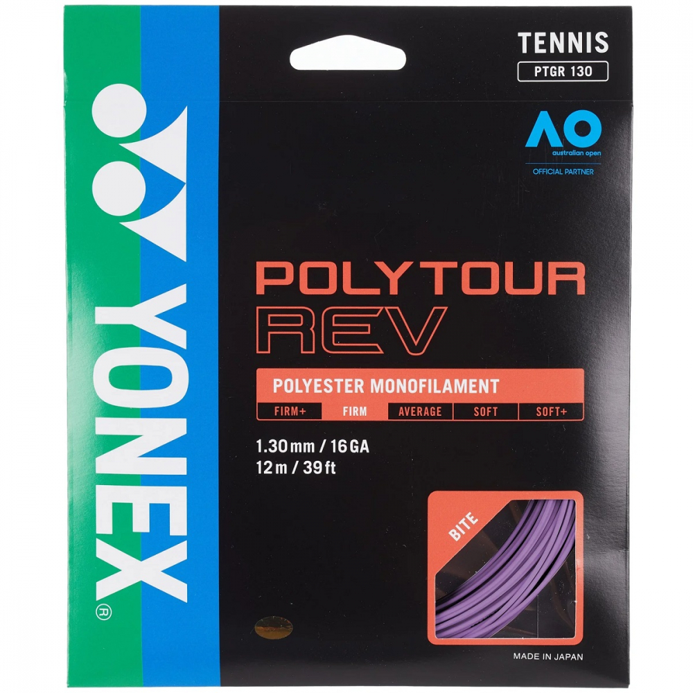 PTGRV130 Yonex POYTOUR  Rev 16g Tennis String (Set) - Purple