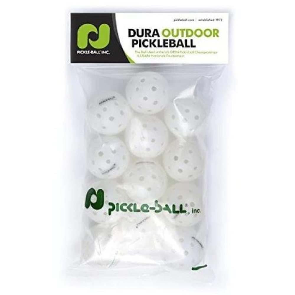 Pickle-Ball Dura Fast 40 White Outdoor Pickleball Balls (12 Pack)