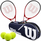 Wilson Pro Staff Precision Tennis Racquet Doubles Bundle with an Advantage II Tennis Bag and 3 Tennis Balls -