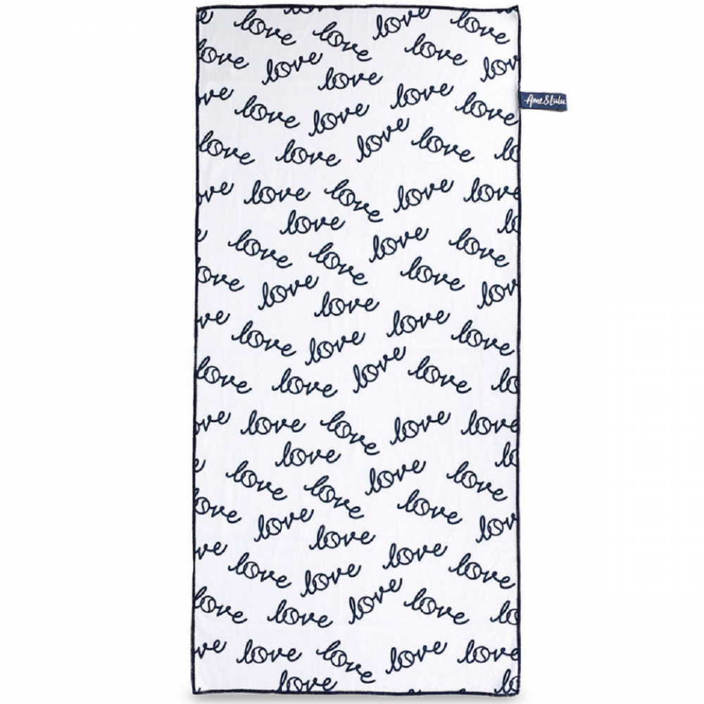 SPTWL230 Ame & Lulu Sport Towel Love Stitched White