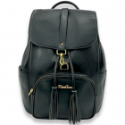 NiceAces Women’s Sara Handmade Vegan Leather Tennis Backpack (Black) -