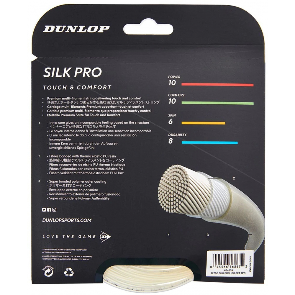 SSP16 Dunlop Silk Pro 16g Tennis String (Set)