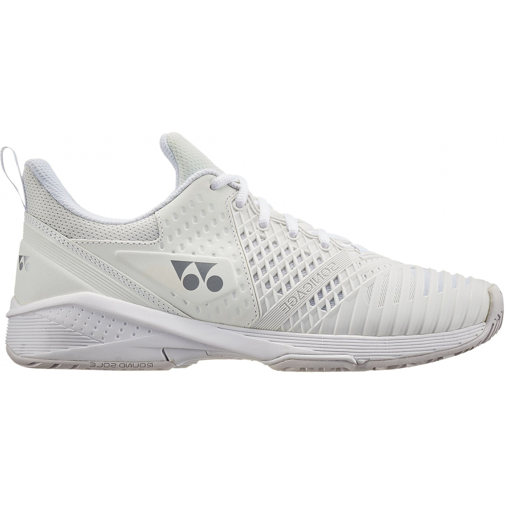 STS3LWSI Yonex Women's Power Cushion Sonicage 3 Tennis Shoes (White/Silver)