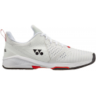 Yonex Men’s Power Cushion Sonicage 3 Tennis Shoes (White/Red) -