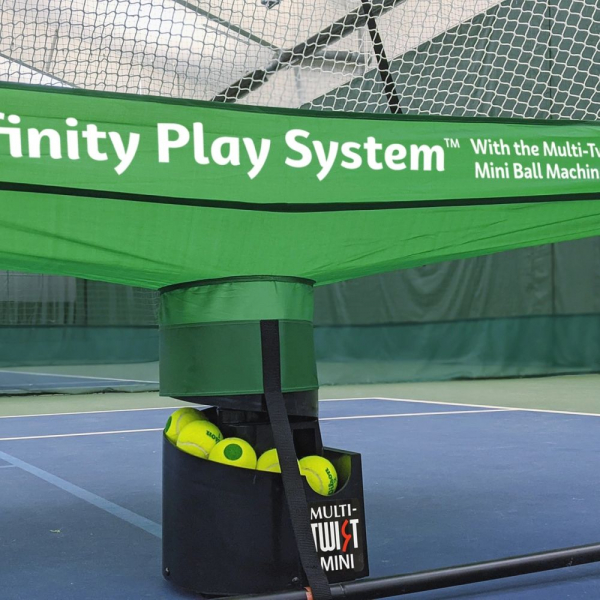 Infinity Play System for Tennis & Pickleball with MultiTwist Mini Ball Machine