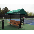 SunTrends Tennis Court Cabana Bench - 2-Sided Backrest -