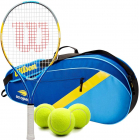 Wilson US Open Junior Tennis Racquet Bundled w US Open Tennis Bag and a Can of US Open Tennis Balls -
