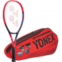VCoreJr-BAG42123R Yonex Junior VCore 7th Generation Scarlet Tennis Racquet Bundled with a Yonex Team 3 Racquet Tennis Bag (Red)