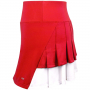 W2207-RDW DUC Flirt-2 Women's Double-Pleat Tennis Skort (Red/White)