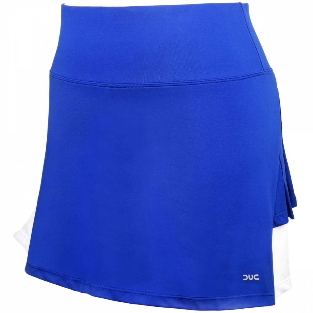 W2207-RYW DUC Flirt-2 Women's Double-Pleat Tennis Skort (Royal-Blue/White)