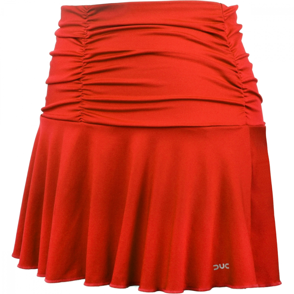 W2208-RD DUC Kourtney Women's Ruched / Flounce Tennis Skort (Red)