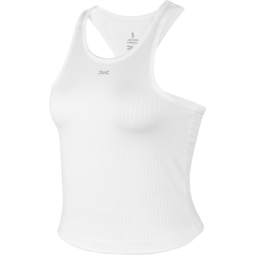 W2210-WW DUC Bonita Women's Crop Cut Tennis Tank Top (White)