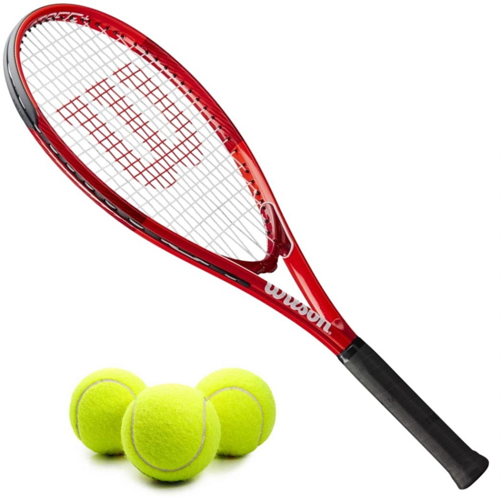 WR019310U-Ball-BNDL Wilson Pro Staff Precision XL 110 Pre-Strung Tennis Racquet