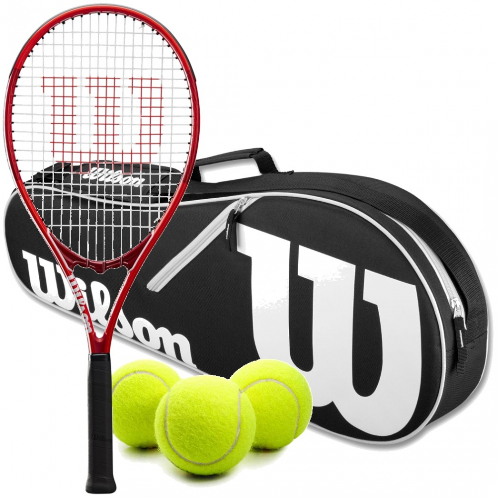 WR019310U-WRZ601403-Ball-BNDL Wilson Pro Staff Precision XL 110 Tennis Racquet Black White Advantage II Bag Ball