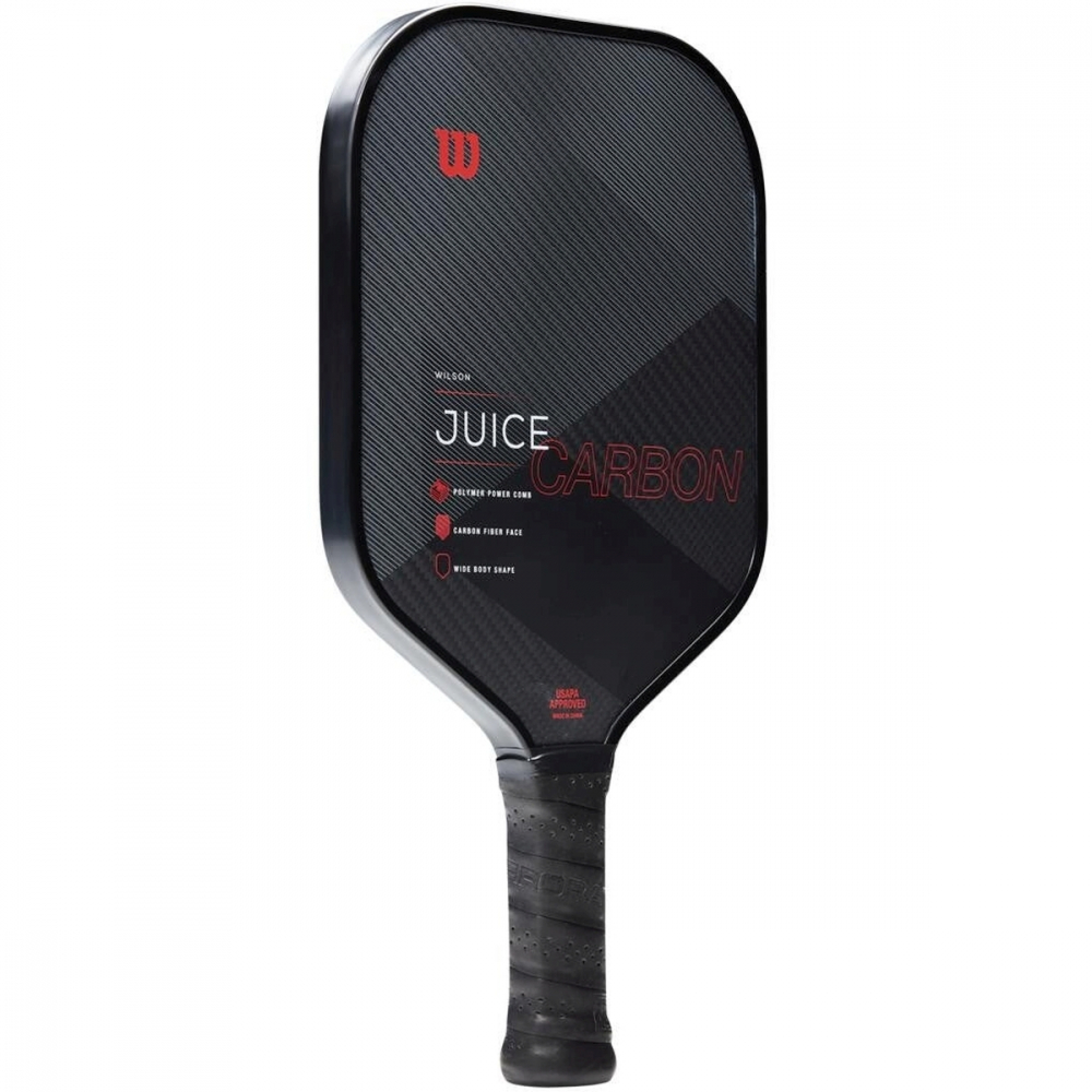 WR064911U Wilson Juice Carbon Pickleball Paddle (Black/Red)