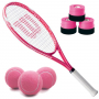 WR073010U-Pink-OG Wilson Serena Pro Lite Tennis Racquet Racket Overgrips Ball