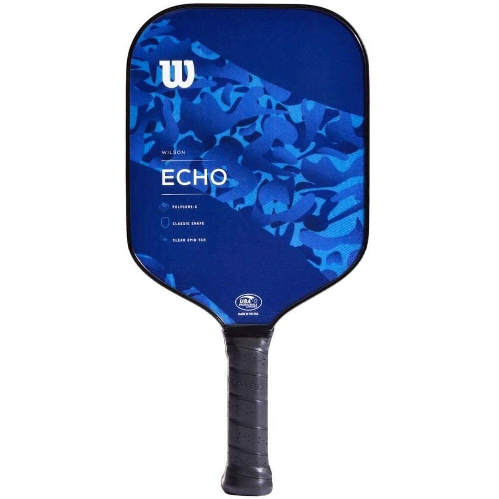 WR098011U Wilson Echo Camo Pickleball Paddle (Blue)