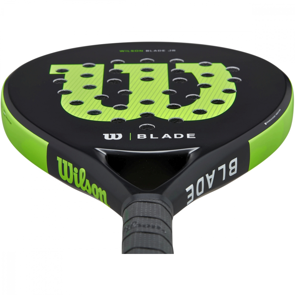 WR115611U Wilson Blade Junior v2 Padel Racket (Black/Neon Green)