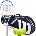 Wilson Six Two Tennis Racquet Bundled w an Advantage II Tennis Bag (Navy) and 3 Tennis Balls -