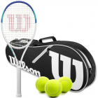 Wilson Six Two Tennis Racquet Bundled w an Advantage II Tennis Bag (Black) and 3 Tennis Balls -