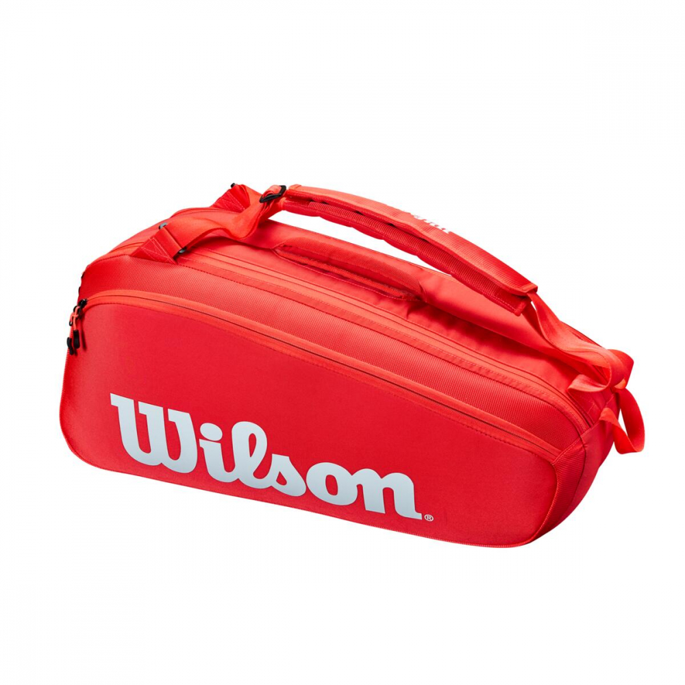 WR8010701001 Wilson Super Tour 6 Pack Red Tennis Bag
