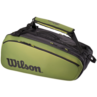 WR8016701 Wilson Super Tour Blade 15PK Tennis Racquet Bag (Green/Black)