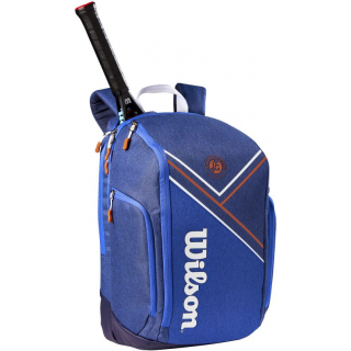 WR8018300 Wilson Roland Garros Super Tour Tennis Backpack (Blue/White/Clay)