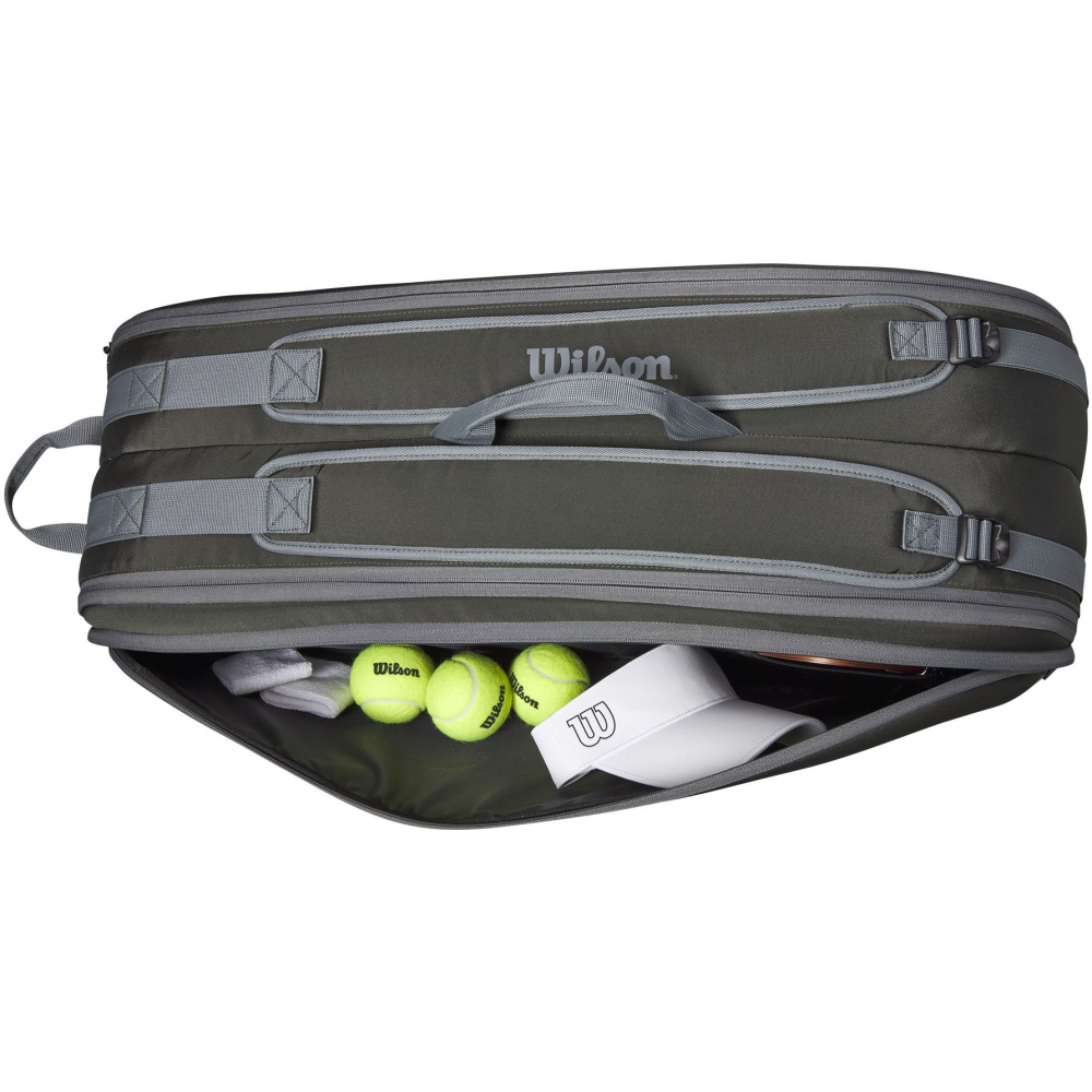 WR8022501001U Wilson Tour 6 Pack Tennis Bag (Dark Green)