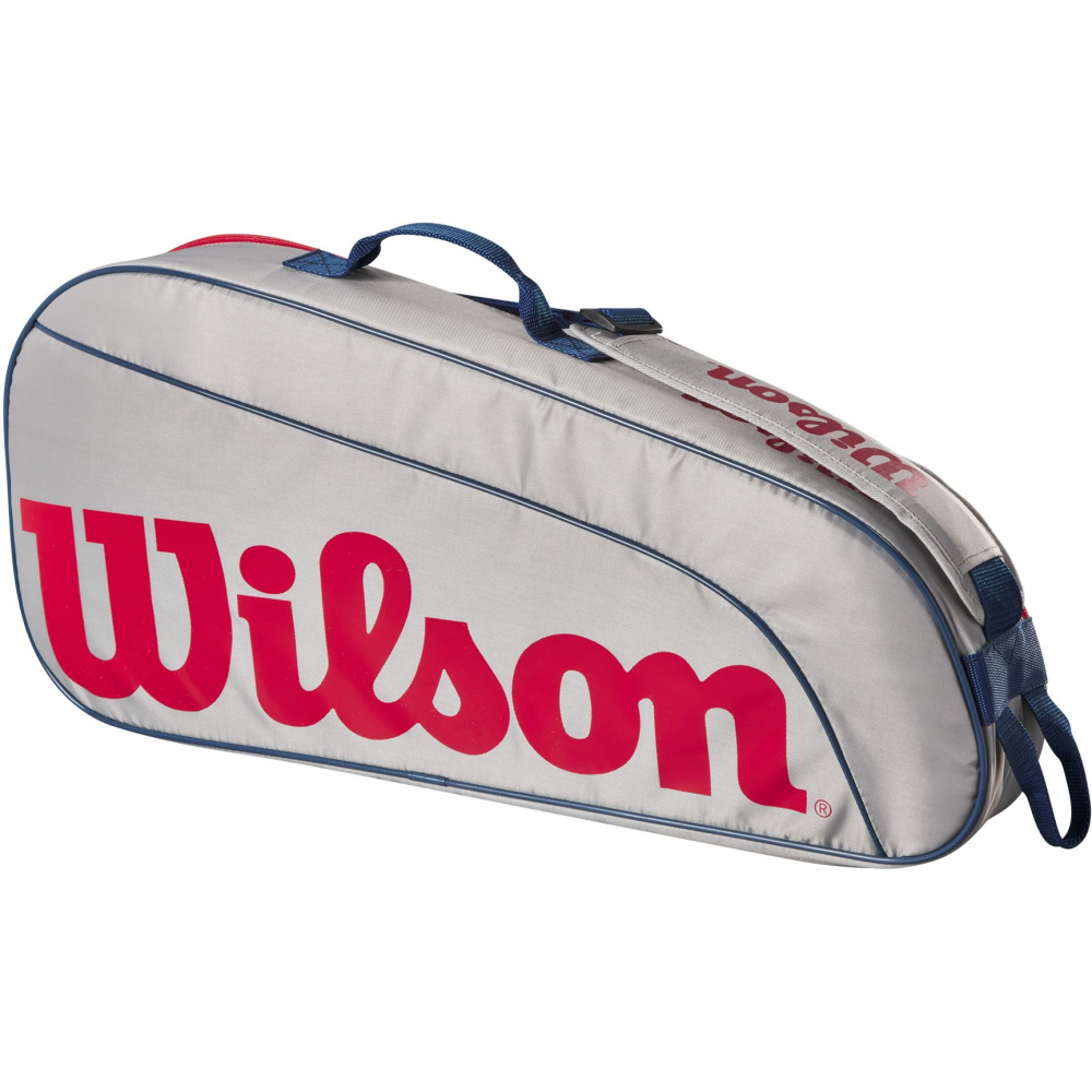 WR8023901001U Wilson Junior 3 Pack Tennis Bag (Grey/Red)