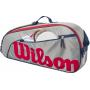 WR8023901001U Wilson Junior 3 Pack Tennis Bag (Grey/Red)
