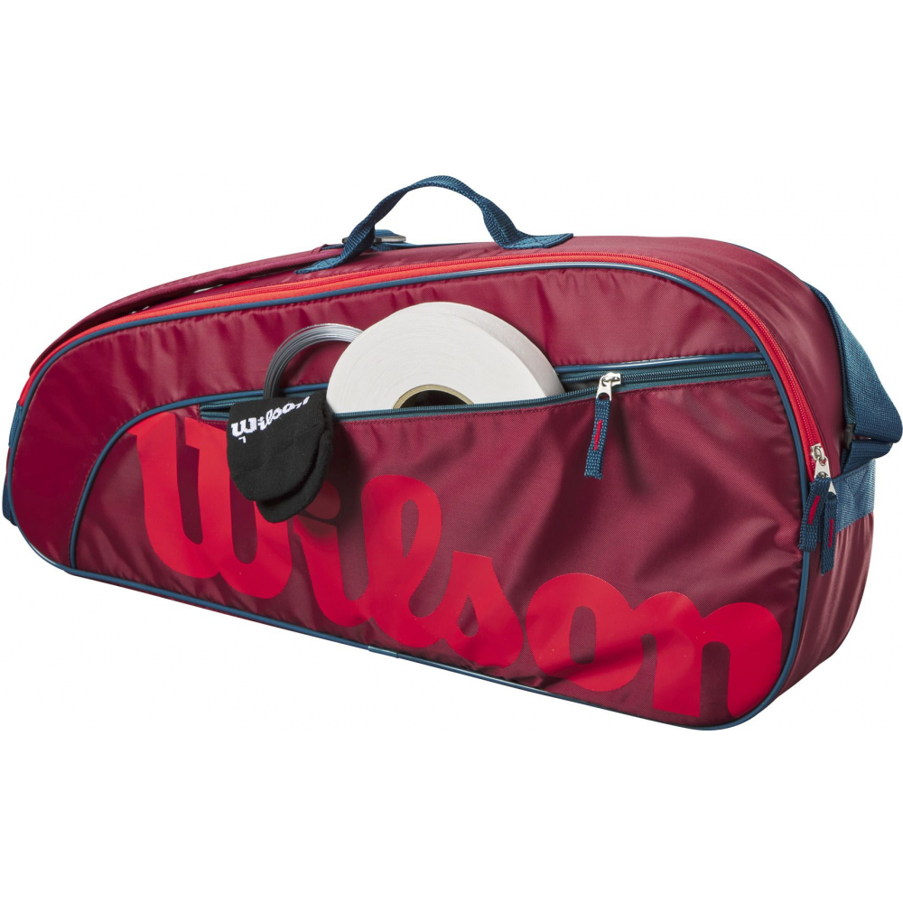WR8023903001U Wilson Junior 3 Pack Tennis Bag (Red/Infrared)