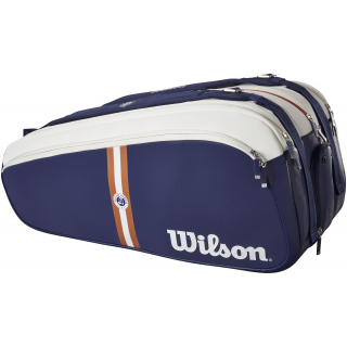 WR8025901001U Wilson Roland Garros Super Tour 15 Pack Tennis Bag (Navy/White/Clay)