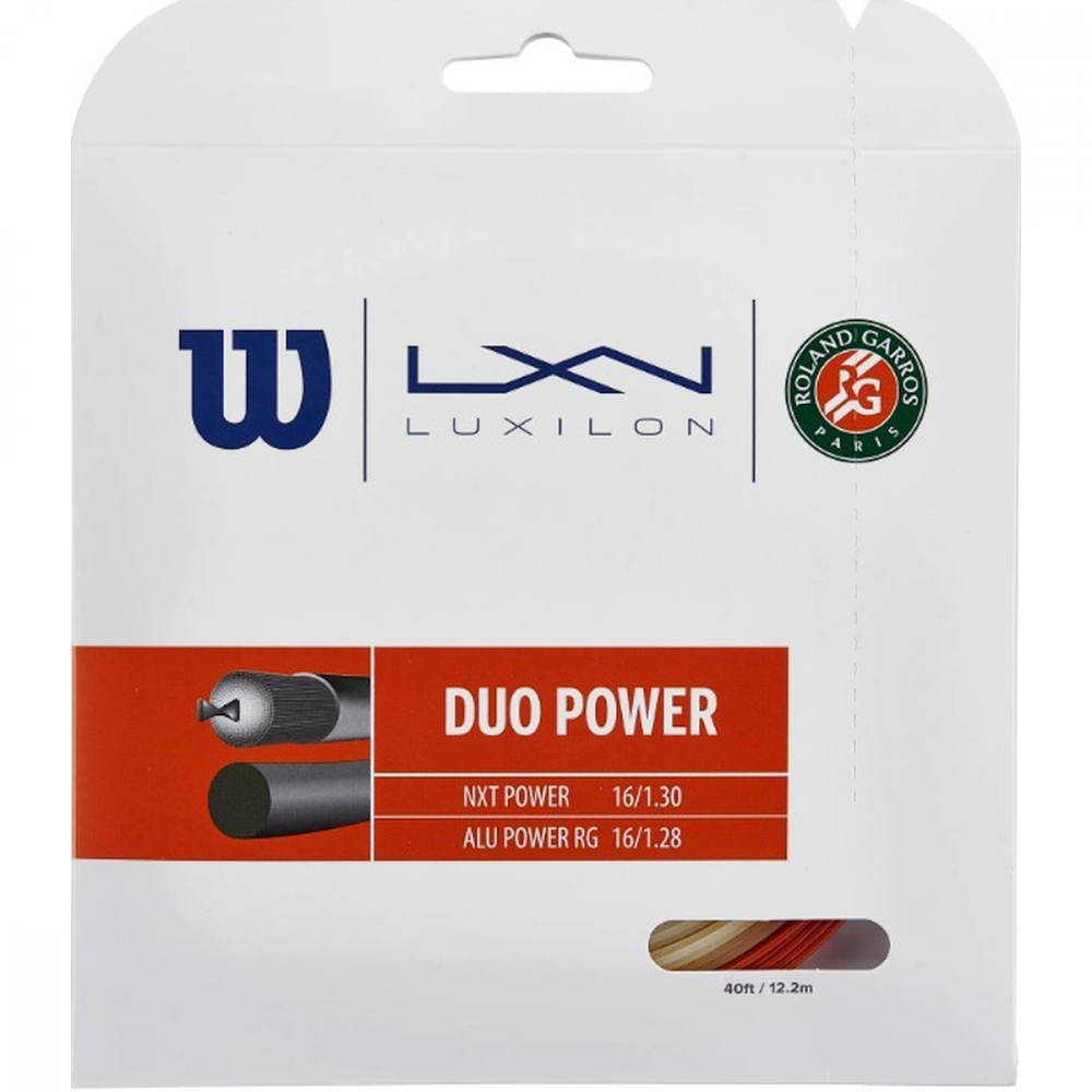 Wilson’s Duo Power Roland Garros Wilson/Luxilon Tennis String pairs NXT Power with the all-new ALU Power Roland Garros for ultimate power on the famous red clay