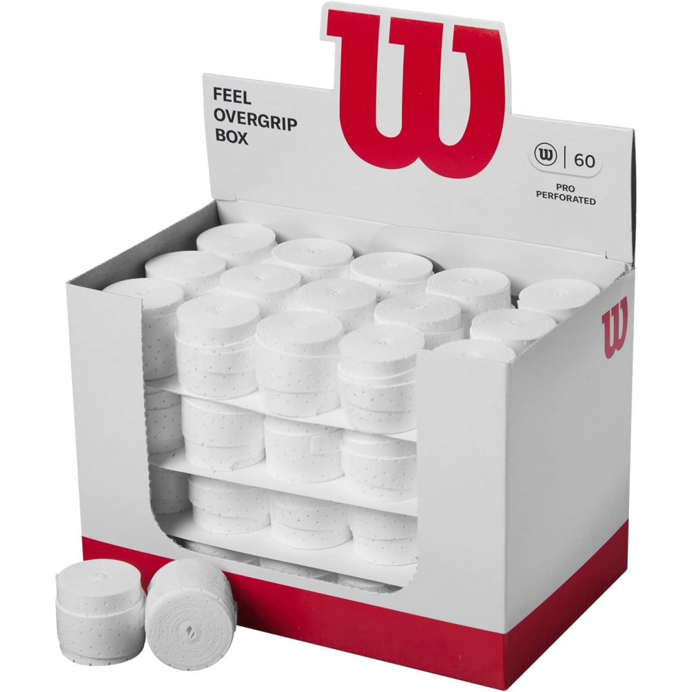 WR8438001001 Wilson Pro Overgrip Perforated 60 Box (White) a