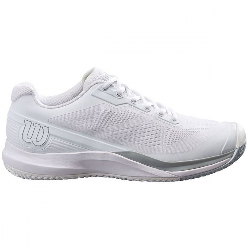 WRS327130 Wilson Men's Rush Pro 3.5 Tennis Shoes (White/White/Pearl Blue)