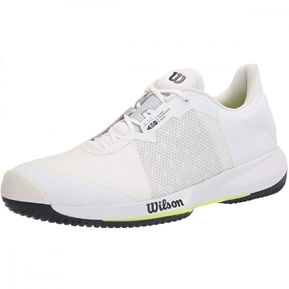 WRS327520 Wilson Men's KAOS Swift Tennis Shoes (White/Outerspace/Safety Yellow)