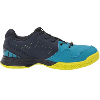 WRS327910 Wilson KAOS Junior QL Tennis Shoes (Barrier Reef/Navy Blazer/Lime Popsicle)