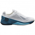 Wilson Men’s Rush Pro 4.0 Tennis Shoes (White/Blue Coral/Blue Atoll) -