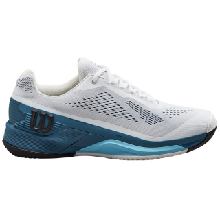 WRS328600U Wilson Men's Rush Pro 4.0 Tennis Shoes (White/Blue Coral/Blue Atoll) - Right