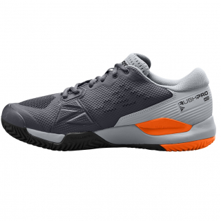WRS328660U Wilson Men's Rush Pro ACE Tennis Shoes (Ebony/Quarry/Shocking Orange) - Left