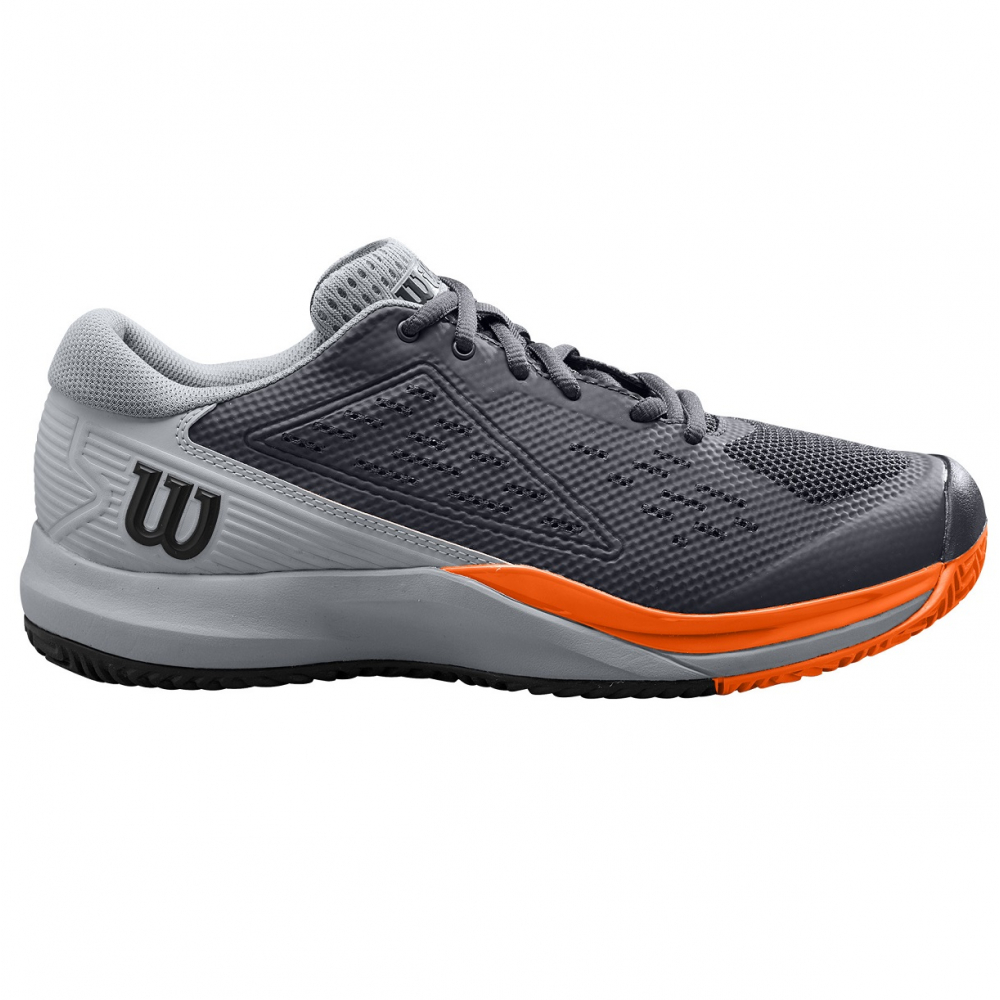 WRS328660U Wilson Men's Rush Pro ACE Tennis Shoes (Ebony/Quarry/Shocking Orange) - Right