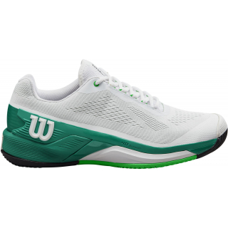 WRS330660U Wilson Men's Rush Pro 4.0 Tennis Shoes (White/Bosphorus/Green)