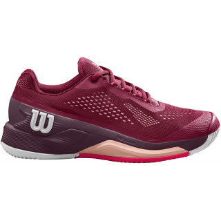 WRS330680U Wilson Women's Rush Pro 4.0 Tennis Shoes (Beet Red/White/Tropical Peach)