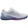 WRS330690U Wilson Women's Rush Pro 4.0 Tennis Shoes (White/Eventide/Royal Lilac)