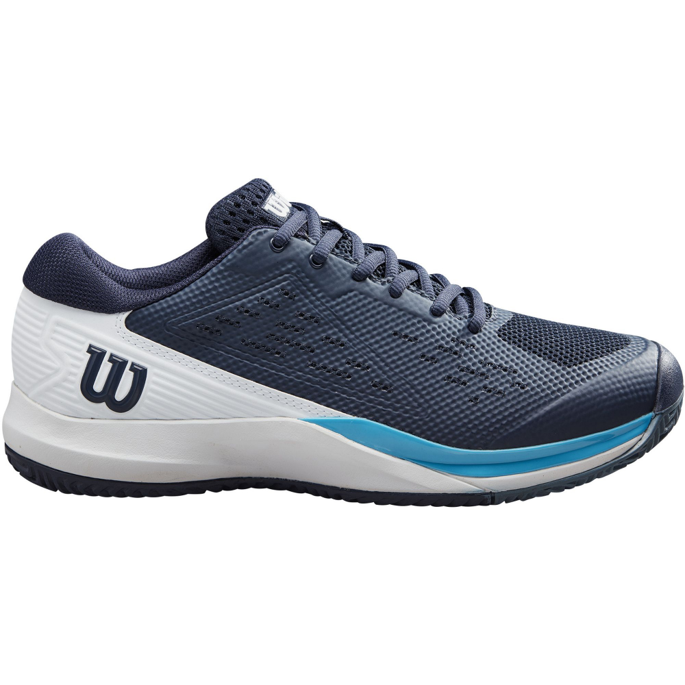 WRS330770U Wilson Men's Rush Pro ACE Tennis Shoes (Navy Blazer/White/Blue Atoll)