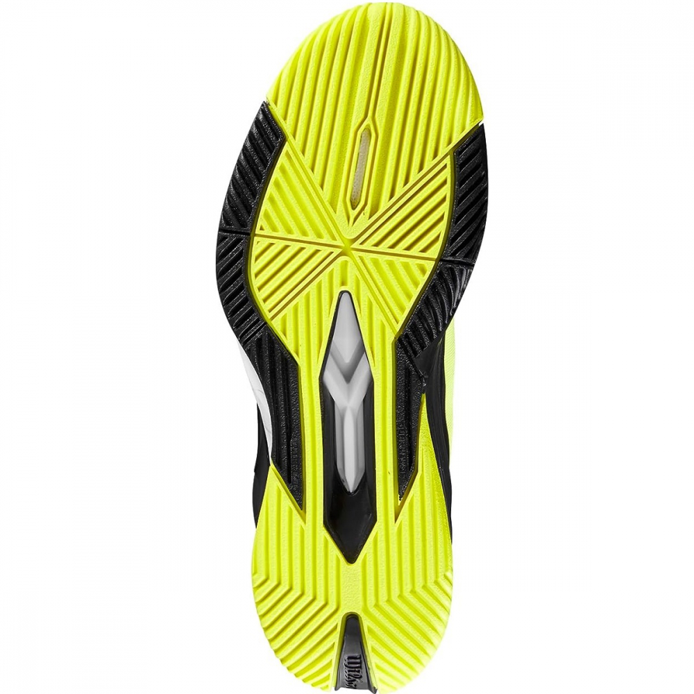 WRS331160U Wilson Men's Rush Pro 4.0 Tennis Shoes (Safety Yellow/Black/White) - Sole