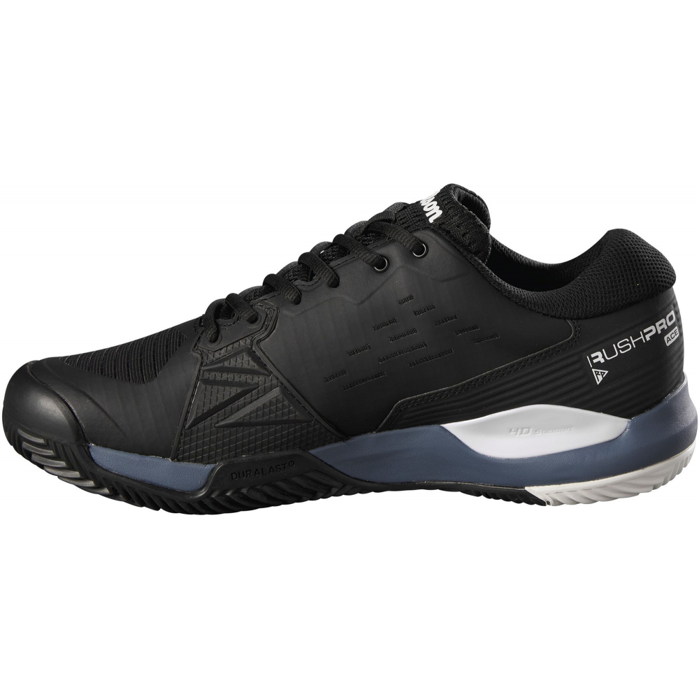 Wilson Men's Rush Pro Ace Clay Court Tennis Shoes (Black/China Blue/White)
