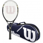 Wilson Hyper Hammer 5.3 Tennis Racquet Bundled w Advantage II Tennis Bag (Navy/White) -